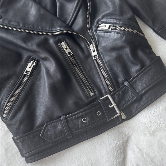 ALL SAINTS Balfern Leather Biker Jacket - Picture 5 of 13
